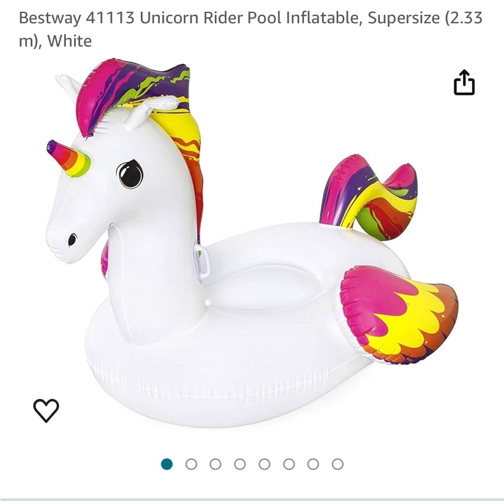 Kid’s Fantasy Unicorn Ride On Blow Up Pool Ride On Toy New In Box - Picture 4 of 4
